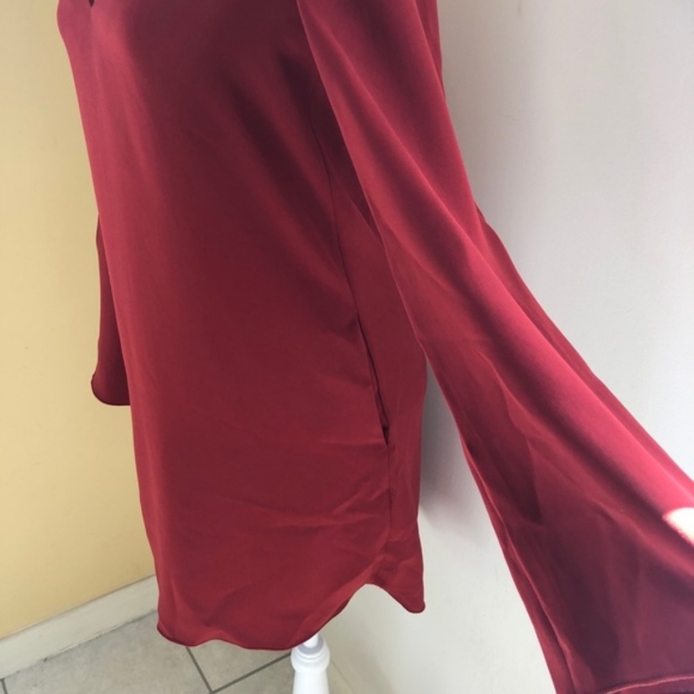 NEW $355 Theory Ulyssa Red Oak Bell Sleeve Dress - Picture 6 of 8